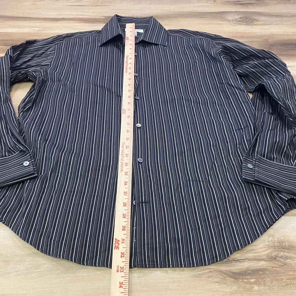 Banana Republic Button UpShirt XL Striped Cotton Oversized Brown Y2K 2004